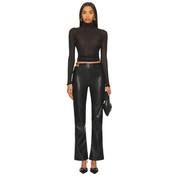 superdown Kaitlyn Faux Leather Pant in Black X-Small New Womens Vegan Trousers - Picture 9 of 9